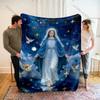 1PC Virgin and Angels In Night Print Blanket Warm Soft Fluffy Kids and Adult Sofa Bed Throw Blanket Outdoor Travel Camping RV