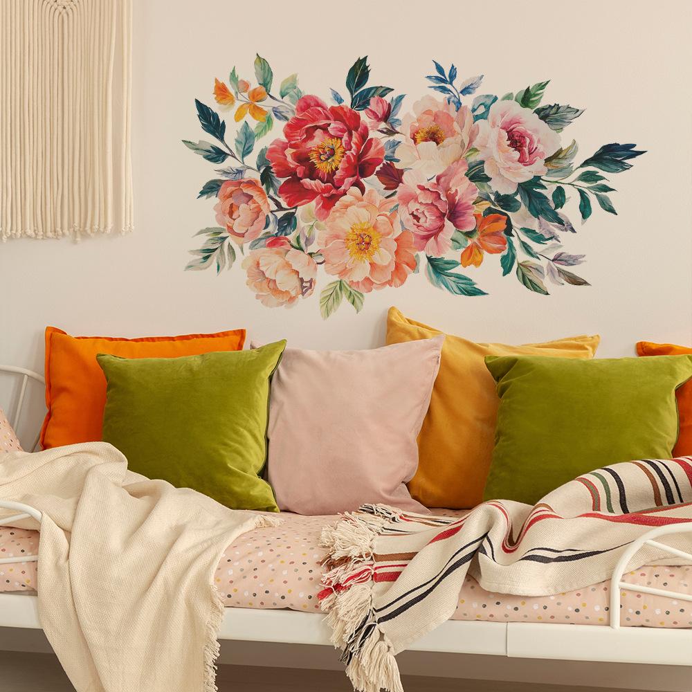 Kreativní květiny Zelené listy Ložnice Obývací pokoj Pozadí Zkrášlení Dekorace Samolepky na zeď