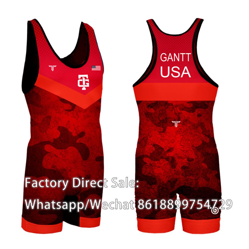 Wrestling suit Wrestling suit One-piece vest Cycling suit Men s fitness Wrestling suit Sweat-absorbing weight lifting training suit S