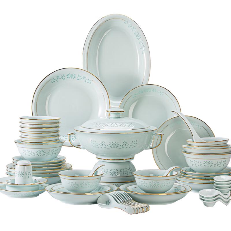Jingdezhen Light Luxury Celadon Dinnerware Set