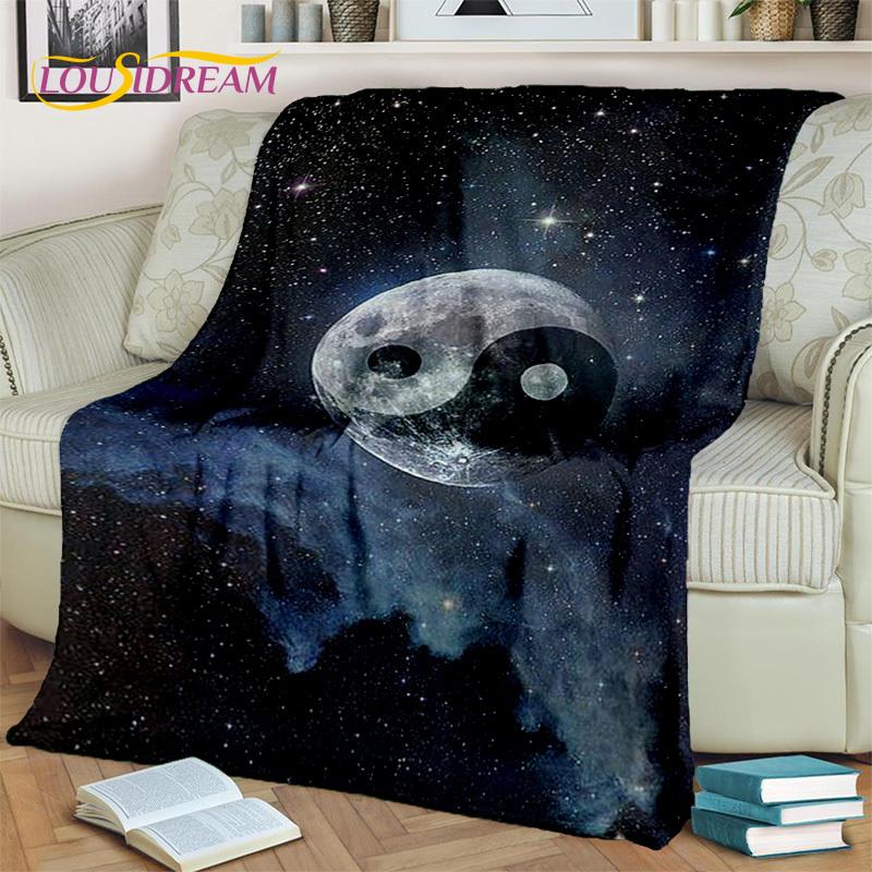 Chinese Bagua Yin Yang 3D Tai Chi Deken, Zachte Worpdeken voor Thuis Slaapkamer Bed Sofa Picknick Reizen Kantoor Dekbed Kinderen