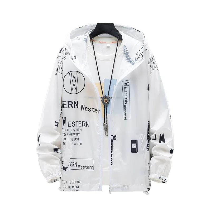 Солнцезащитная одежда для мужчин летом, тонкая верхняя одежда, дышащая, для полных, солнцезащитная одежда больших размеров M белый