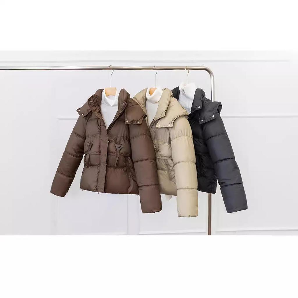 Short hooded cotton jacket women's new loose plus-size age-reducing thickened warm jacket for winter 2025