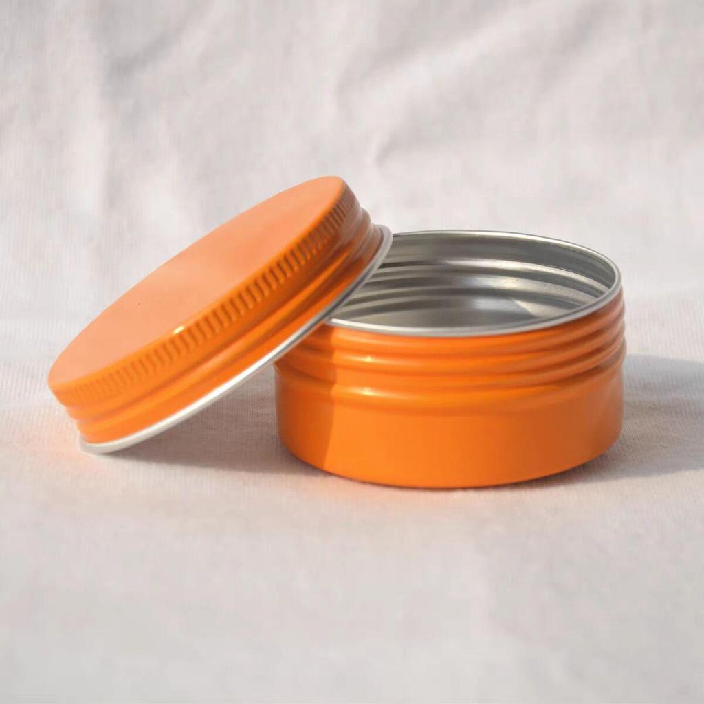 50pcs 50g Aluminum Tin Jars 50ml Orange Color Metal Container Cosmetic Face Eye Cream Packing Empty Can Lip Balm Candle Jar