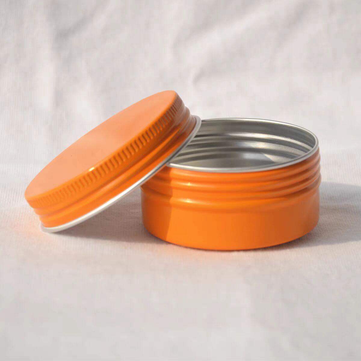 

50 шт. 50 г Алюминиевые жестяные банки 50 мл Оранжевый цвет Металлический контейнер Косметическая упаковка для крема для лица и глаз Пустая банка Бальзам для губ Банка для свечей
