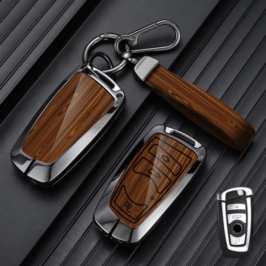 Aluminum Alloy Leather Car Key Case Cover For BMW F10 F15 X3 X4 X5 3 4 5 6 7 M5
