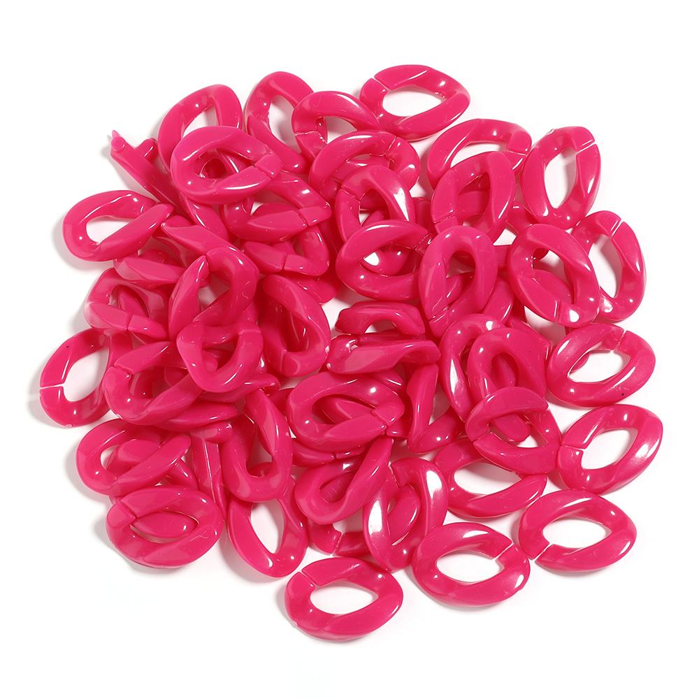 50pcs/Lot Colorful Acrylic Link Chain Buckle Beads For Necklace Bag Chains Connector Clasps DIY Necklace Clothing Jewelry Making