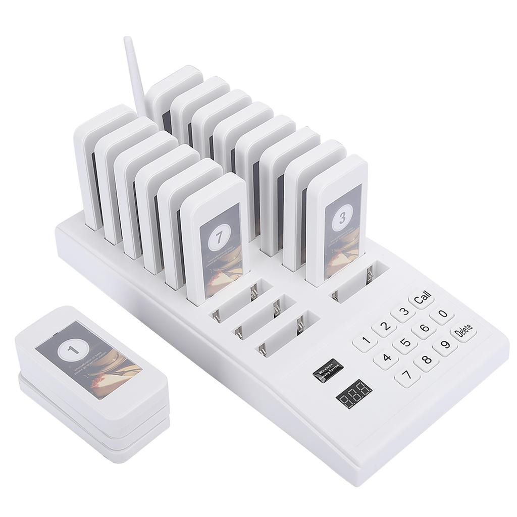 Pager Meal Puller Queue Wireless Calling System Receiver for Restaurant SU‑666B 100‑240VEU Plug