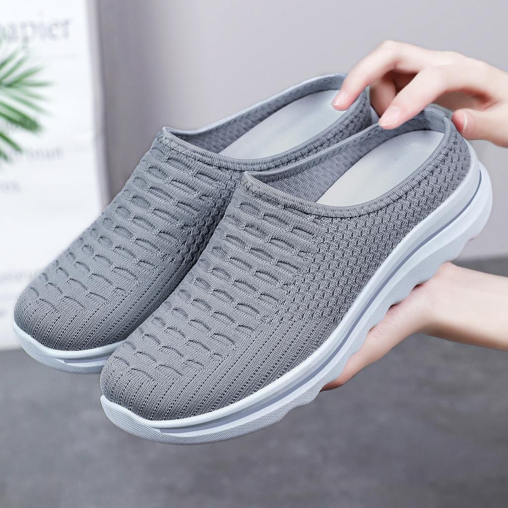 Unisex semi-drag summer new soft-soled comfortable one-pedal casual shoes versatile, breathable and non-smelly feet fashionable single shoes