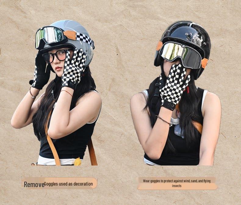 3C Certified Retro 3/4 Safety Helmet for Motorcycles & Electric Scooters – Unisex, All-Season