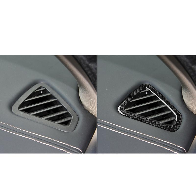 Real Carbon Fiber Car Accessories Dashboard Air Vent Decorative Cover Soft Sticker For BMW X5 F15 2014-2018 X6 F16 2015-