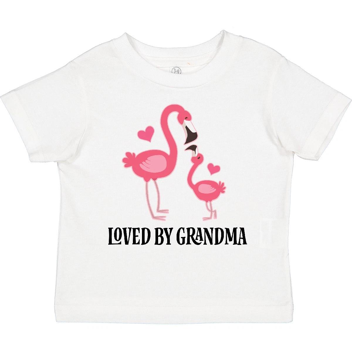 Inktastic Grandma Loves Me Flamingo Grandchild Gift Toddler T-Shirt Loved By Kid 100