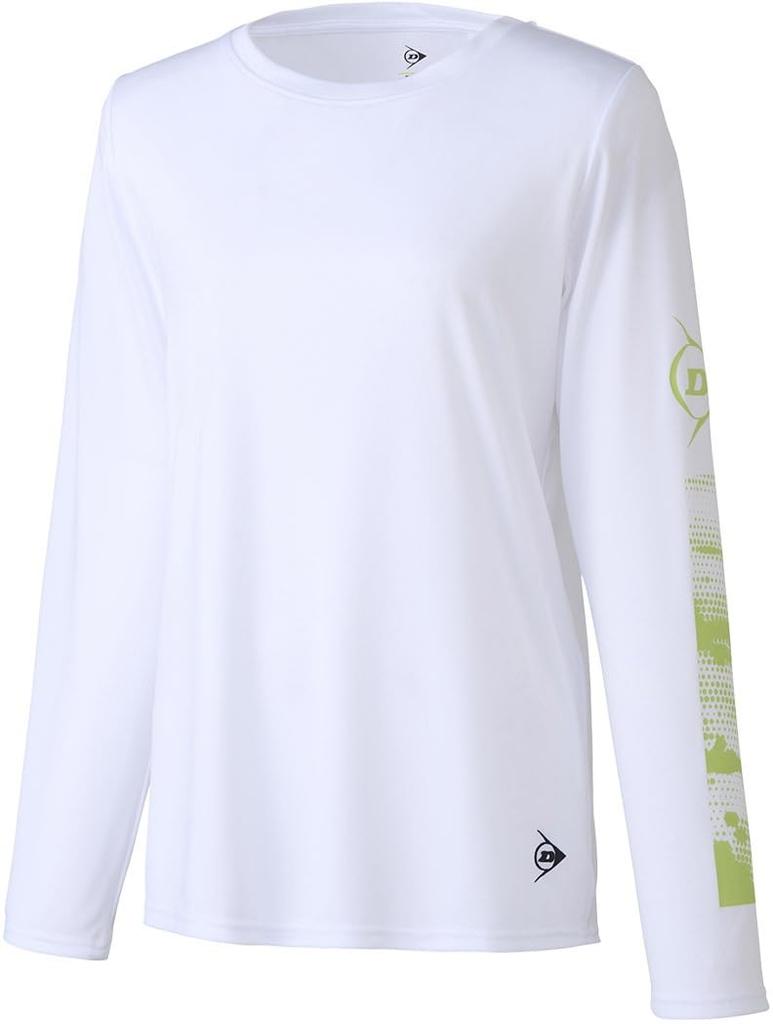 Dunlop Long Sleeve Tennis and Badminton UV Size S Women's T-Shirt, Moisture-Wicking, Quick-Drying, Protection, White, (DAL8463W, 2024FW)