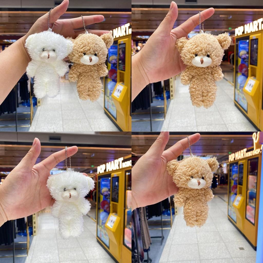 Plush Teddy Bear Keychain With Silver And Gold Key Rings For Bag Charm Collectors