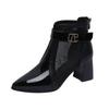 Women's Fashion Mesh Hollow Pointed Ankle Boots Leather Top High Heel Back Zip Boots Women Lug Sole Platform Boots