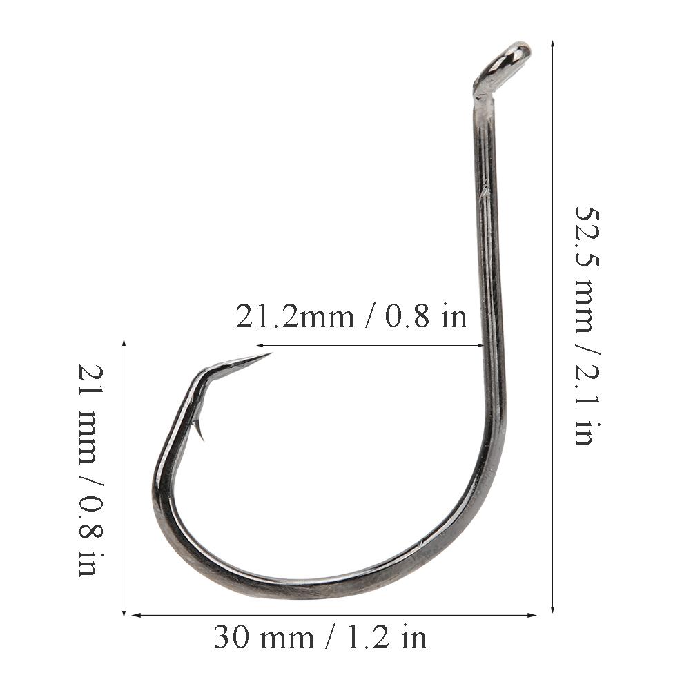 100Pcs 8/0# High Carbon Steel Sharp Fish Hooks with Barb Lure Bait Fishing Tackle