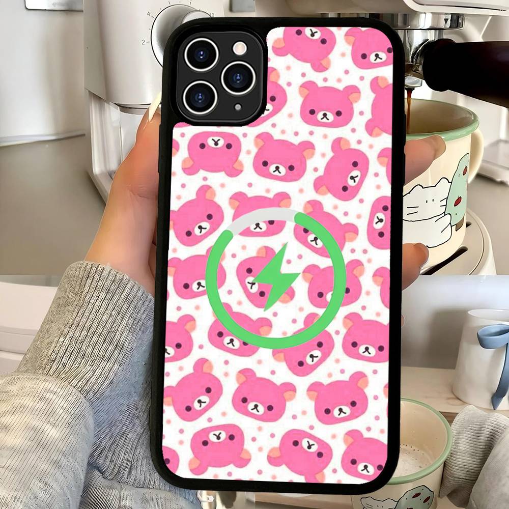 

Anime Cute Cartoon Rilakkuma Movie Phone Case For IPhone 13 14 15 11 12 16 17 Pro Max Plus For Magsafe Magnetic Shell iPhone 17 Air