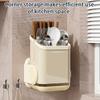 Kitchen Cutlery Rack Household Wall-Mounted No-Drill Countertop/Wall Compatible Rotatable Chopstick Holder