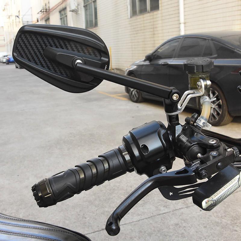Universal Carbon Fiber Round Rearview Mirror Scooter Motorcycle Yamaha Niu Electric Bike Commute Use