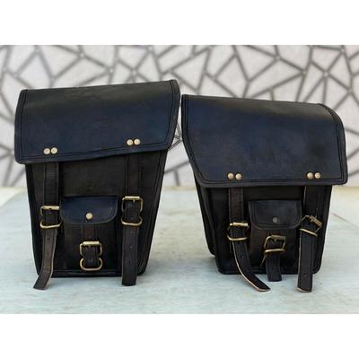 Saddlebags Panniers For Motorcycle Two Bags Side Pouch Leather Bag