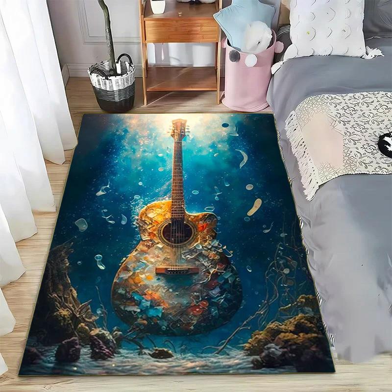 Abstract Art Musical Instruments Rug Print Floor Mat Carpet for Living Room Bedroom Large Soft Carpet Home Children's Room Mat