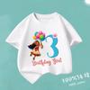 Moana 2 Cartoon Pattern Numbers Girls Cute T-shirts Kids Birthday Party Clothes 1-9 Print Child Tee Fashion Summer T Shirt Gifts