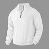 Men Loose Stand Collar Long Sleeve Half Zip Jacquard Knit Warm Pullover Sweatshirt