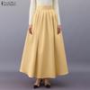 Women Casual Elastic Waist Summer Loose A-line Long Skirts