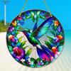 2D Flat Acrylic Elegant Hummingbird Stained Suncatcher - Animal Themed Decorative Hanging for Home & Garden,Housewarming Celebration Gift, Home Decor