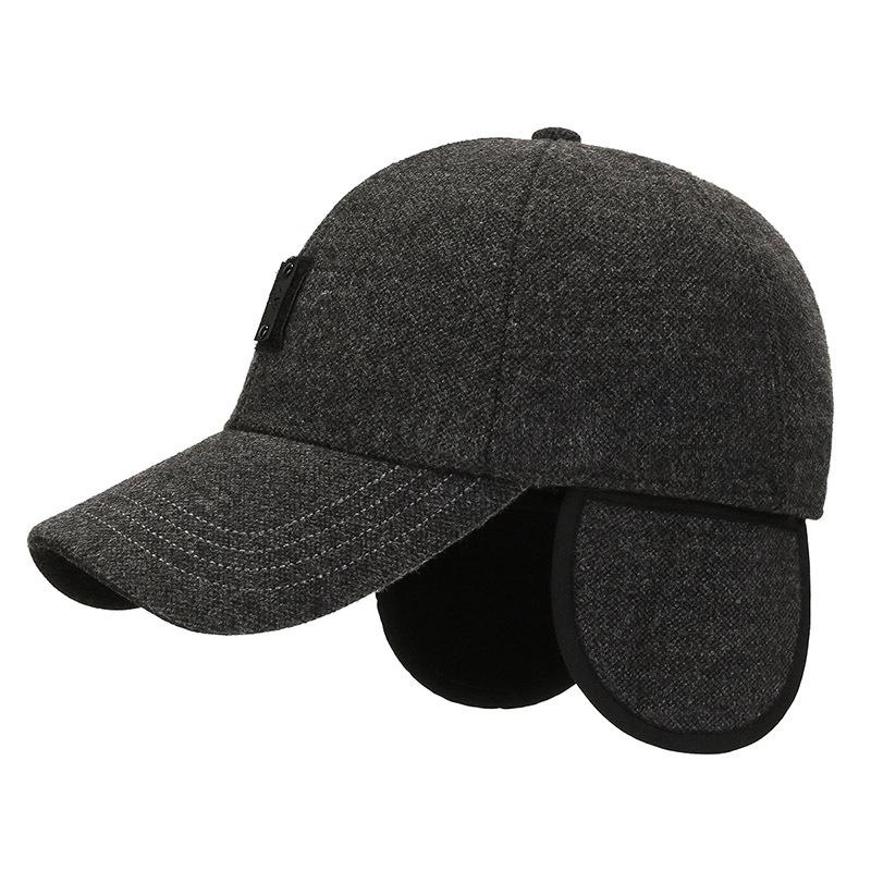 Podzim Zima Pánská čepice Velvet Silná Baseballová čepice Outdoorové sporty Ochrana sluchu Bavlněná čepice Peak