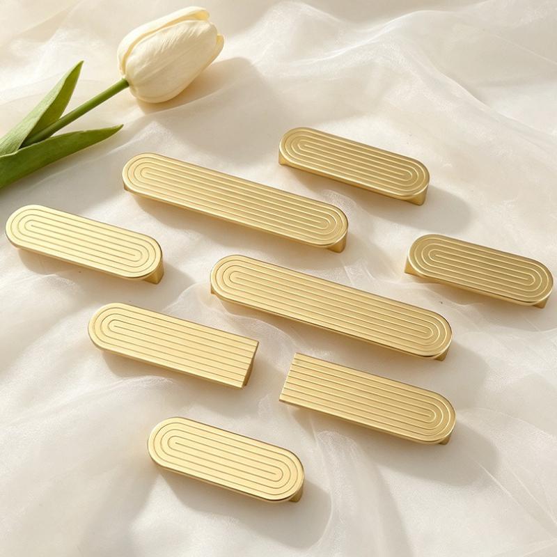 T-Shaped Gold Handle Luxury Kitchen Furniture Cabinet Door Pull High-End Bathroom Cabinet Wardrobe Drawer Handle Hole Pitch 64mm 2