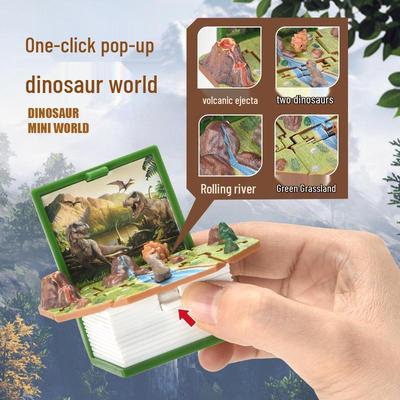 Portachiavi Ciondolo Libro Pop-Up 3D Astronauta Dinosauro: Mini World Regalo di Festa