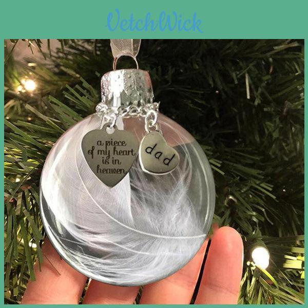 Stylish Minimalist A Piece Of My Heart Is In Heaven Heart Shaped Ornament Ball Gift