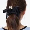 L’OMBRILLANT Pearl Ribbon Black Scrunchie