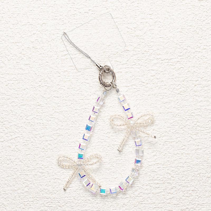 Crystal Bow Beaded Phone Wrist Strap Chain
