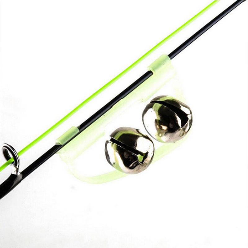 Fluorescent Fishing Tackle Rod Pole Tip Clip Twin Bell Alarm Alert Night Ring