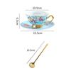 Vintage Style Bone China Tea Cup and Saucer Set English Elegant Cappuccino Espresso Latte Cup Mug with Gold Trim