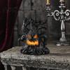 Three-dimensional Halloween Ornament Decoration, Ghost Face Tree Stump Lantern, LED Resin Spooky Decor Glowing Pumpkin Decor, Festival Atmosphere