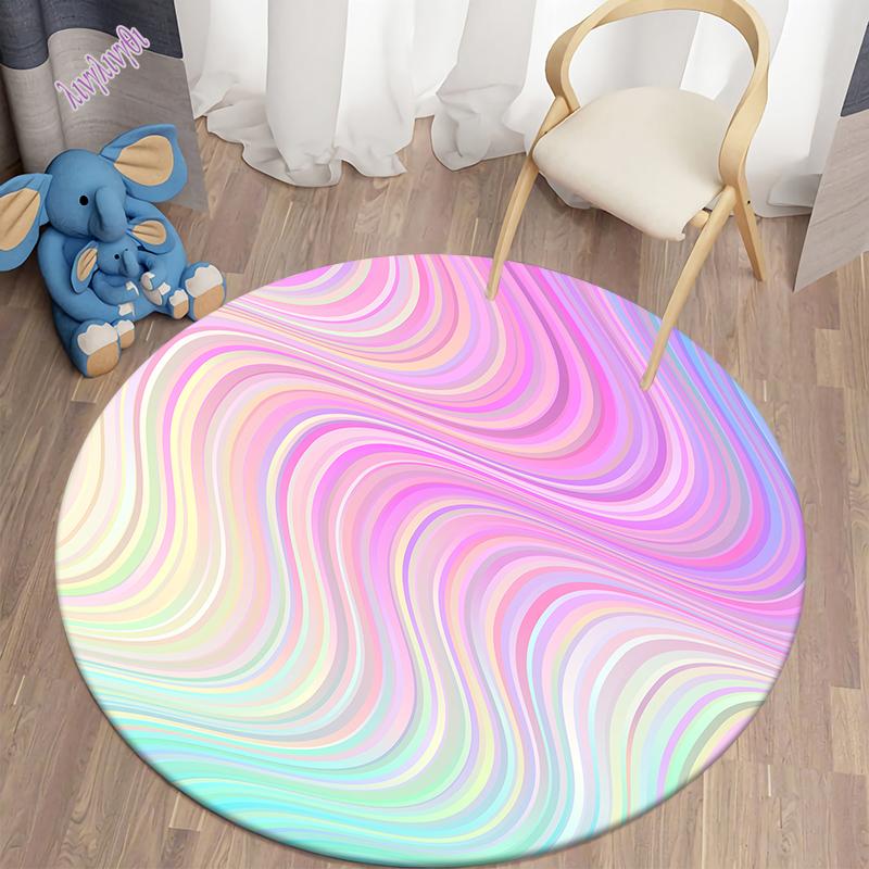 Circular Carpet In Galaxy Space Living Room Bedroom Bathroom Soft Flange Floor Decoration Non Slip