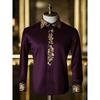 2026 Men's Light Luxury Retro Long Sleeve Shirt Gold 3D Printed Shirt Beach Vacation Outdoor Social Clothing Men