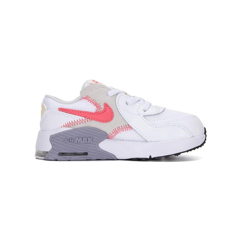 Nike Air Max Excee TD Zapatillas Duraderas Antipatadas Absorción de Impactos Caña Baja Zapatos de Bebé Blanco Gris Rosa CD6893-119