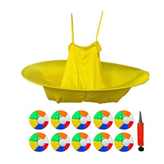 Oma-Hosen Hofspiel, Überdimensioniertes Outdoor-Wurfspiel für Erwachsene, Lustige Familienparty Aufblasbare Hosen mit Ball, Team-Challenge-Aktivität
