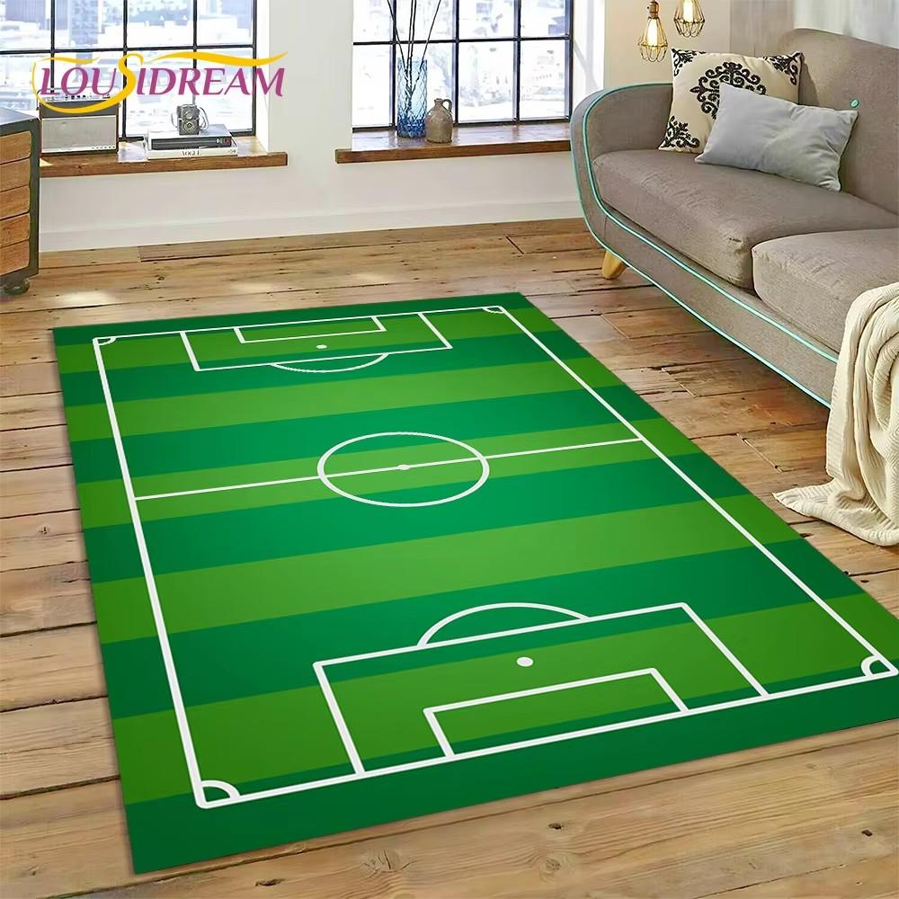 Soccer Football Field Rug Carpet for Living Room Bedroom Home Decor,Floor Mat Non-slip Decoration for Sofa Kitchen Doormat Gifts