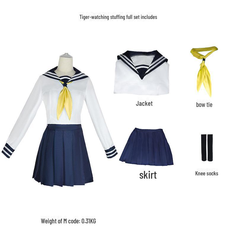 

Тигр Косплей Костюм Жіноча спідниця JK Sailor Suit для Каноко Каноко. Flame full set; L жовтий