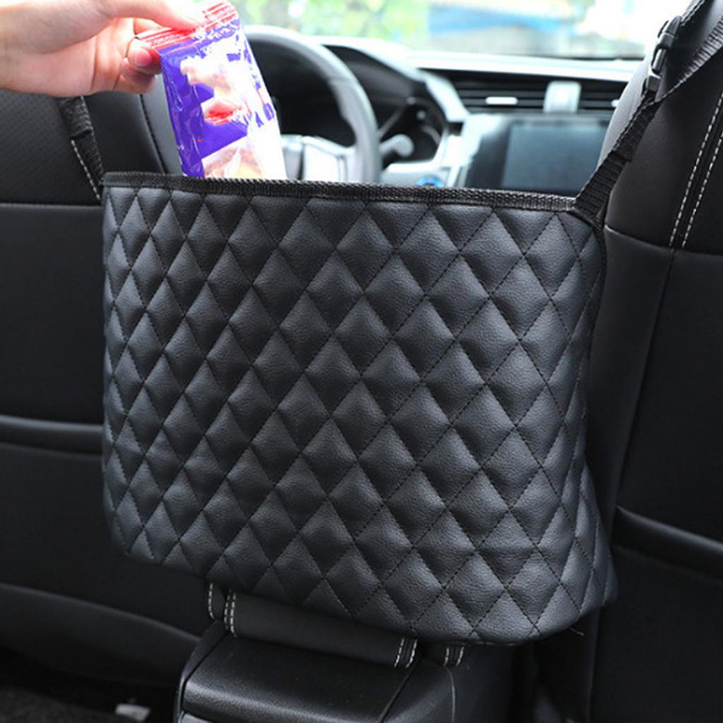 1 PC Car Middle Seat Storage Bag, Large Capacity PU Leather Storage Bag