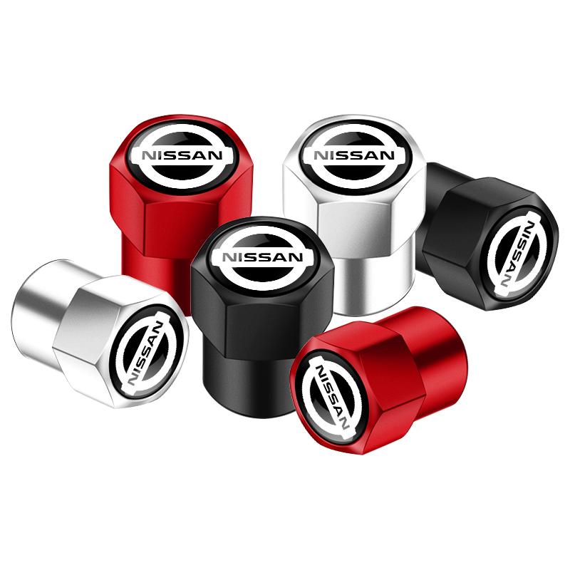 4pcs auto Metal Wheel Tire Valve Caps Stem case for Nissan X-trail Qashqai Note Juke Sentra Patrol Navara Micra car accessories