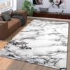 Marble Pattern Area Rug, Modern White and Black Carpet for Home Decor Suitable for use as an anti-slip for living room bedroom sofas