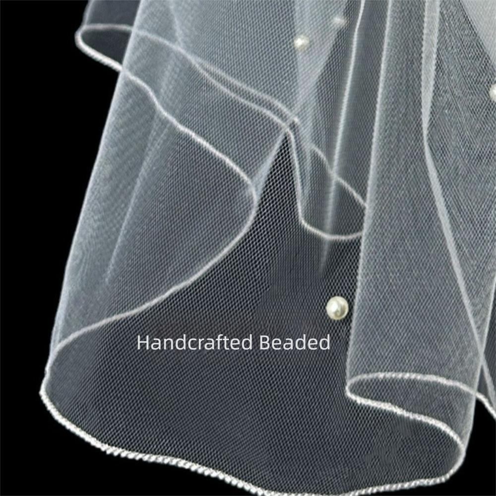 Mesh Bridal Veil Two Layer Bow Veils Simple Wedding Veils  Women/Girls