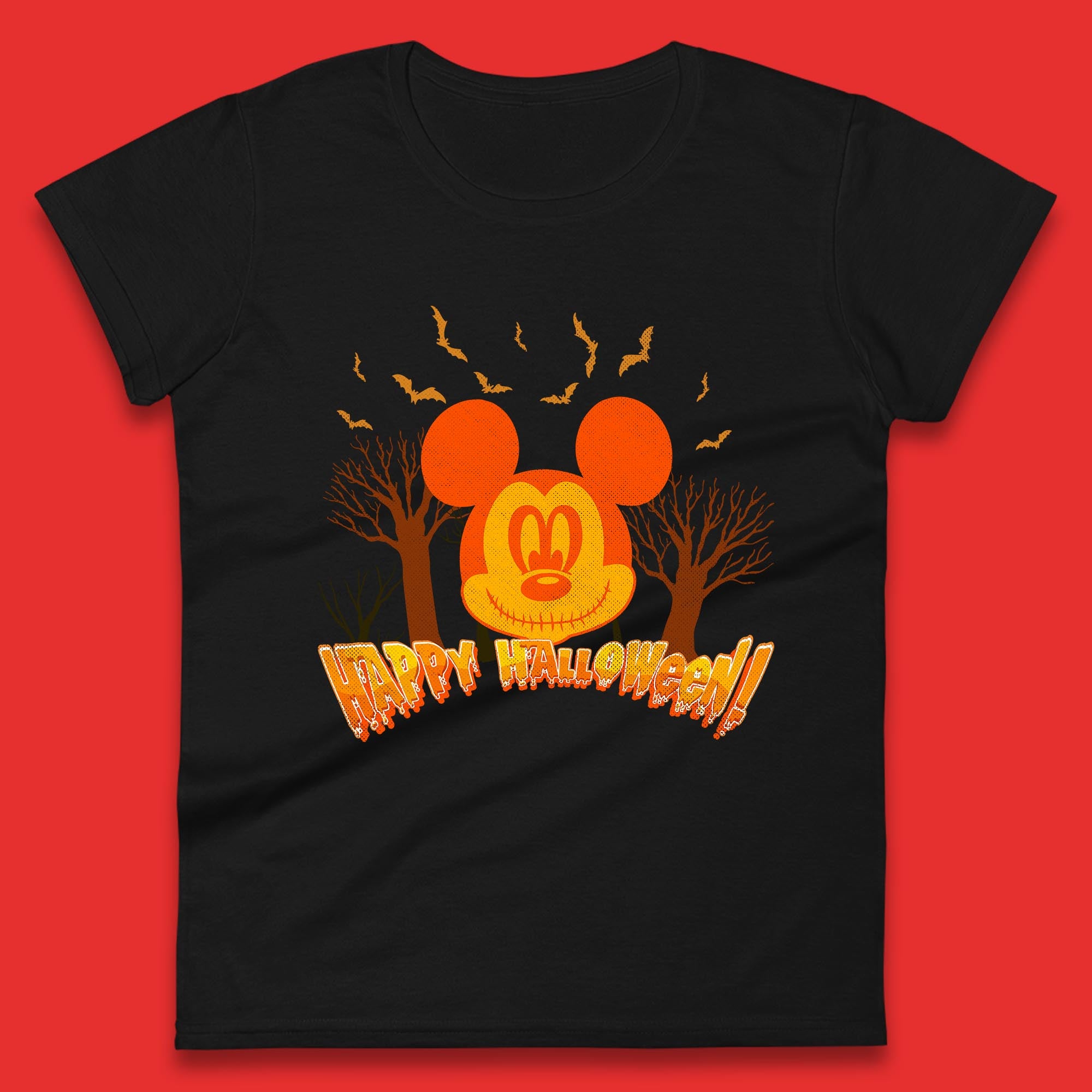 Happy Halloween Mickey Mouse Horror Scary Spooky Jack Face Halloween Disney Trip Womens Tee T Shirt Mens Tops Unisex Top S