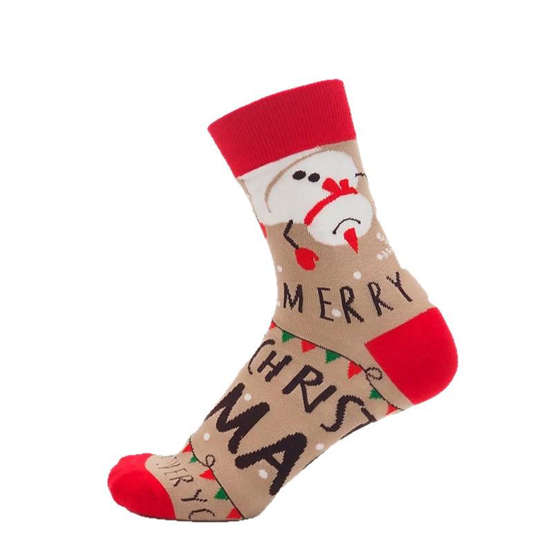 Mid-Calf Christmas Cartoon Cotton Socks: Cute Over-the-Knee Winter Style